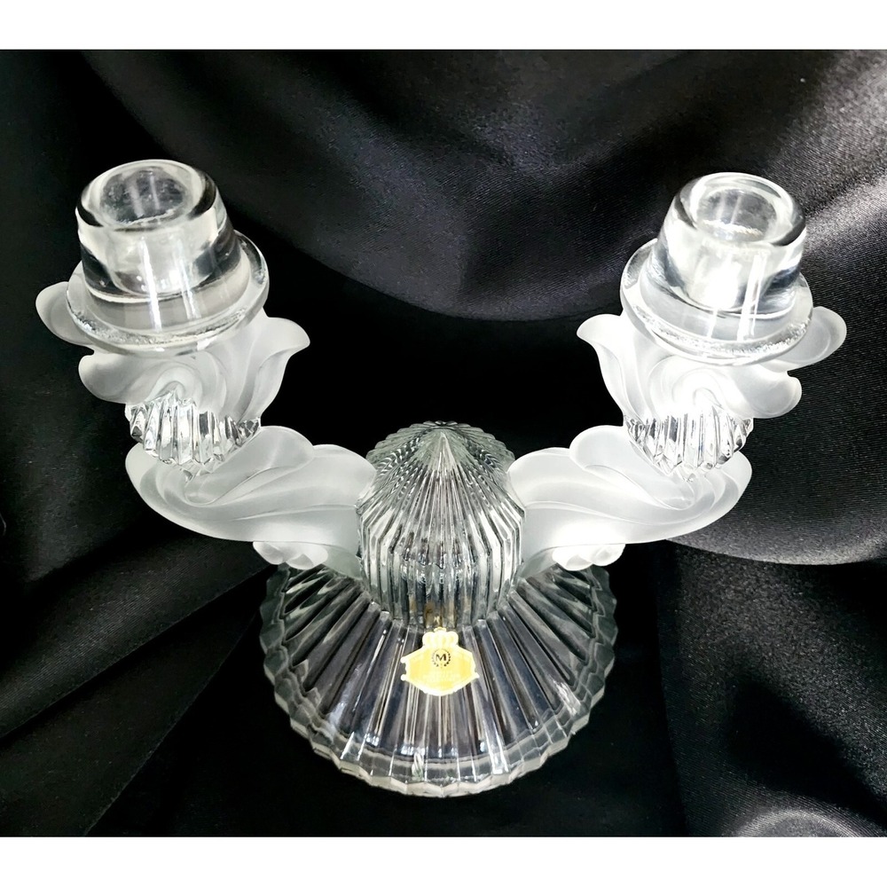 Lead Crystal Candelabra Candlestick Holder Handcut With Over 24% Lead Oxide‎